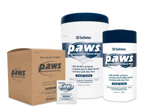 Antimicrobial Hand Wipes by Safetec (p.a.w.s.®)