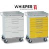 DETECTO Whisper Series General Purpose Medical Cart 5 White Drawers WC33669WHT 