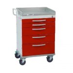 DETECTO Rescue Series ER Medical Cart 5 Red Drawers