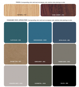 Clinton Color Chart & Wood Finish