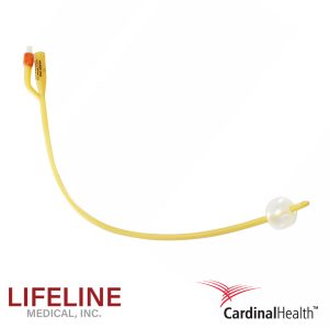 1420C Dover™ 2-Way Hydrogel Coated Latex Coude Tip Urethral Urinary Catheter, 20FR, 30ML