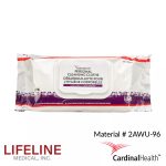 2AWU-96 Cardinal Health™ Personal Cleansing Wipe, Non-Flushable, Fragrance Free, 8 X 12IN, 96 Count