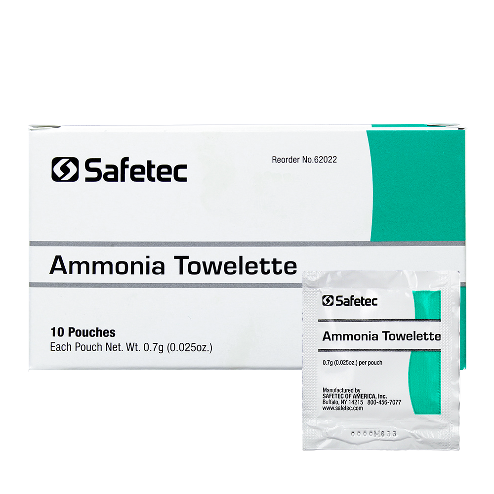 Safetec Ammonia Inhalant Towelettes. Enhance safety and preparedness with Ammonia Towelettes.
