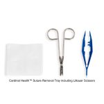 Cardinal Health™ Suture Removal Tray including Littauer Scissors, 4.5IN and Plastic Forceps
