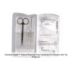 Cardinal Health™ Suture Removal Tray including Iris Scissors with Tip Protector, Straight, 4.5IN and Adson Forceps, Serrated, 4.75IN, for