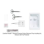 Cardinal Health™ General Purpose Suture Removal Tray including Iris Scissors with Tip Protector, Straight, 4.5IN, Adson Forceps, Serrated,