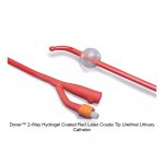 Dover™ 2-Way Hydrogel Coated Red Latex Coude Tip Urethral Urinary Catheter, 16FR, 5ML