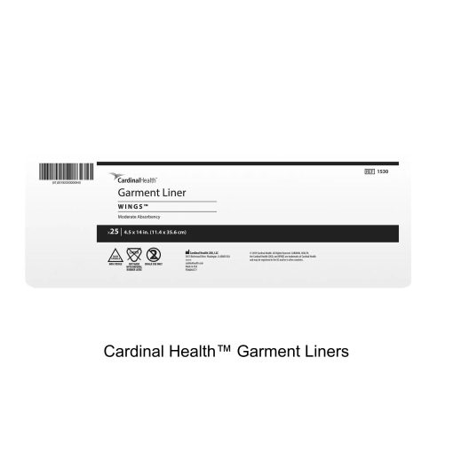 Cardinal Health™ Garment Liners, WINGS™, Moderate Absorbency, Small, 4.5 x 14IN