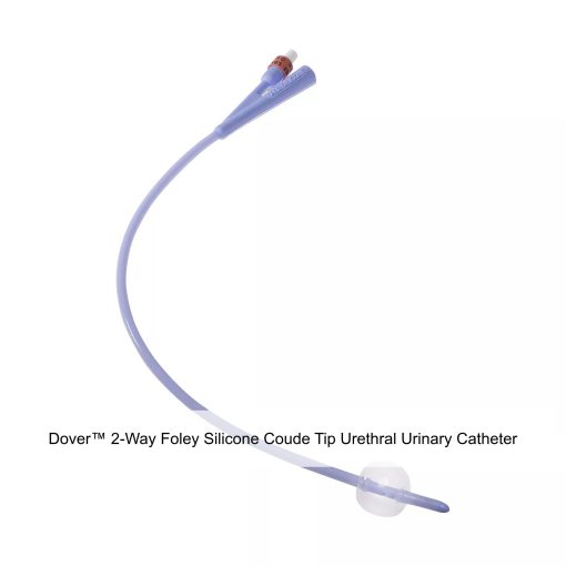 Dover™ 2-Way Foley Silicone Coude Tip Urethral Urinary Catheter, 22FR, 30ML