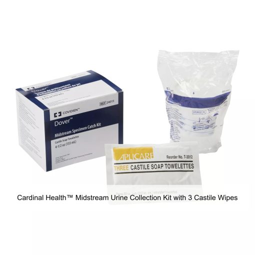 Cardinal Health™ Midstream Urine Collection Kit with 3 Castile Wipes, 4.5OZ