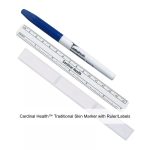 Cardinal Health™ Traditional Skin Marker with Ruler/Labels, 4CM Barrel Ruler, Taper Tip, Sterile