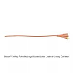 Dover™ 3-Way Foley Hydrogel Coated Latex Urethral Urinary Catheter, 24FR, 5ML