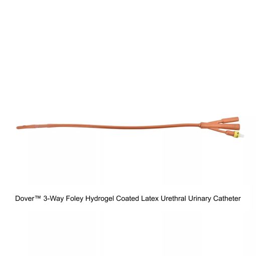 Dover™ 3-Way Foley Hydrogel Coated Latex Urethral Urinary Catheter, 24FR, 5ML