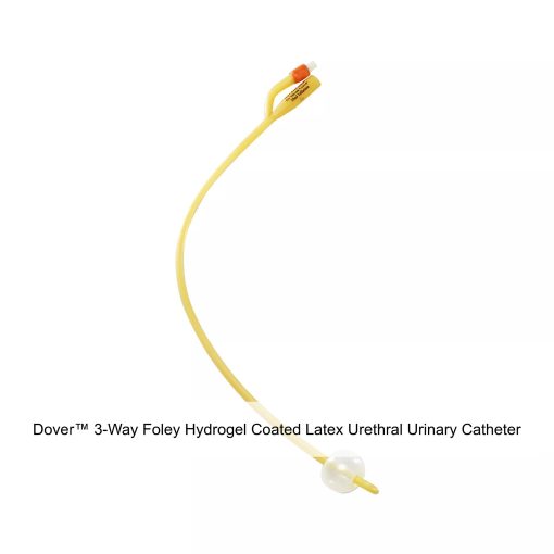 Dover™ 3-Way Foley Hydrogel Coated Latex Urethral Urinary Catheter, 18FR, 30ML