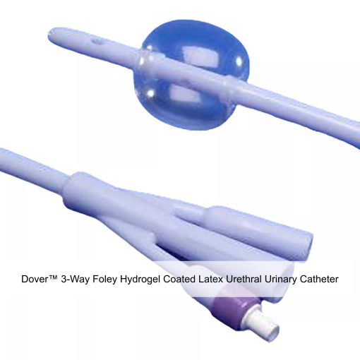 Dover™ 3-Way Foley Hydrogel Coated Latex Urethral Urinary Catheter, 26FR, 30ML