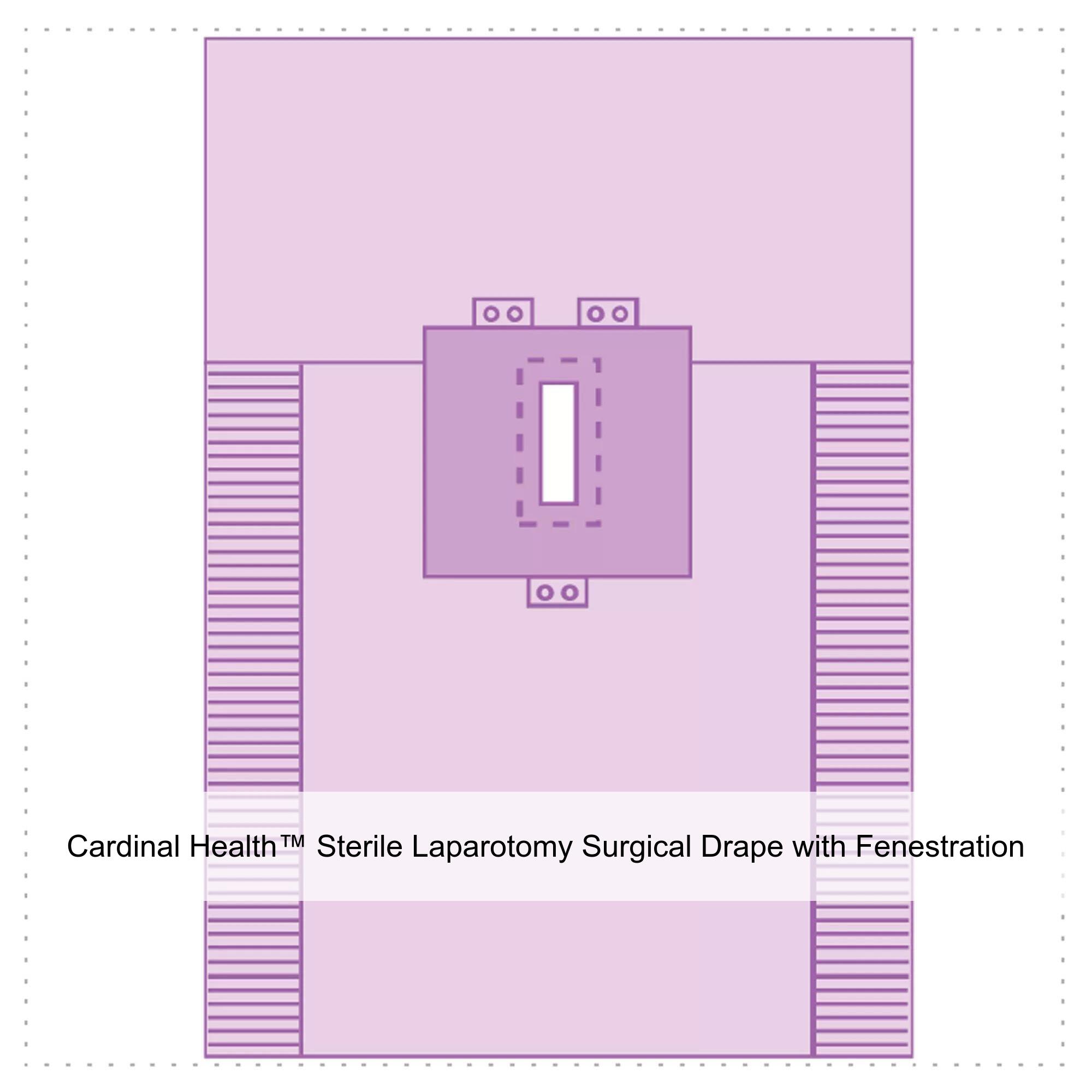 Cardinal Health™ Sterile Laparotomy Surgical Drape with Fenestration, 77 x 121IN