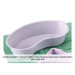 Cardinal Health™ Devon™ Safe-T-Tray Surgical Instrument Transfer Basin with metal feet, Kidney-Shape, Sterile, 4 x 8.25 x 2IN