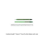 Cardinal Health™ Devon™ Dual Tip Skin Marker with ruler, 9 cm ruler cap, Regular/Fine tip, Sterile