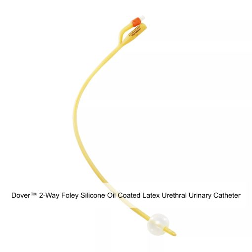 Dover™ 2-Way Foley Silicone Oil Coated Latex Urethral Urinary Catheter, 18FR, 30ML