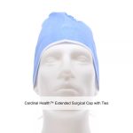 Cardinal Health™ Extended Surgical Cap with Ties, Blue, X-Large, SMS