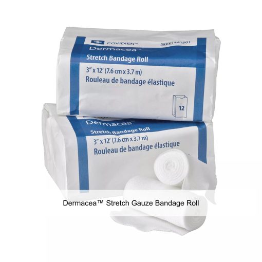 Dermacea™ Stretch Gauze Bandage Roll, Sterile, 3IN x 12FT, 1 Ply