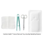 Cardinal Health™ Suture Removal Tray including Operating Scissors, Sharp/Blunt, Metal, 4.5IN and Forceps, Plastic, 4.75IN