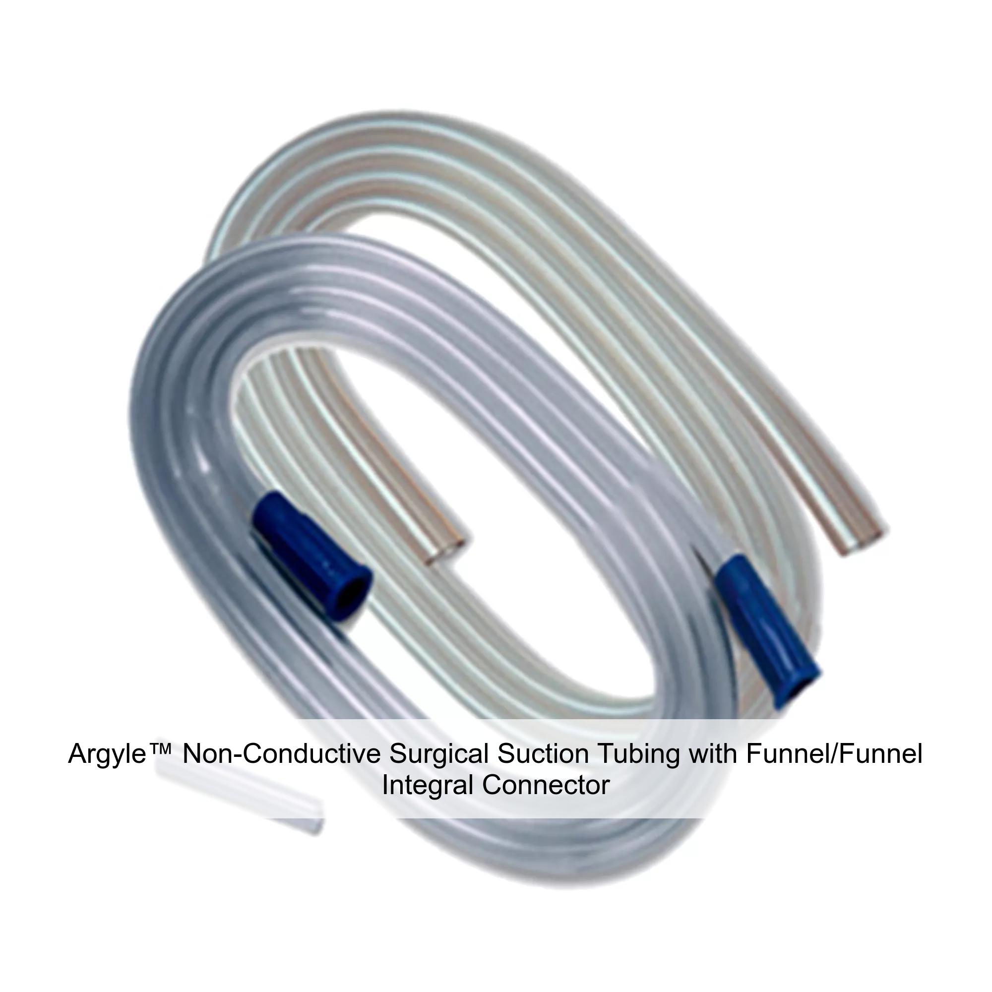 Argyle™ Non-Conductive Surgical Suction Tubing with Funnel/Funnel Integral Connector, Bulk, Non-Sterile, 0.188IN, 12FT