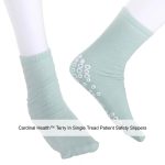 Cardinal Health™ Terry In Single Tread Patient Safety Slippers, Green, 2X-Large
