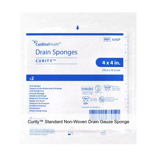 Curity™ Standard Non-Woven Drain Gauze Sponge, Sterile, 4 x 4IN, 6 Ply