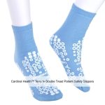 Cardinal Health™ Terry In Double Tread Patient Safety Slippers, Blue, Medium