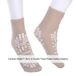 Cardinal Health™ Terry In Double Tread Patient Safety Slippers, Tan, Large