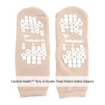 Cardinal Health™ Terry In Double Tread Patient Safety Slippers, Tan, Pediatric