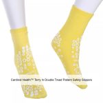 Cardinal Health™ Terry In Double Tread Patient Safety Slippers, Yellow, Large