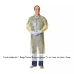 Cardinal Health™ Poly-Coated Polypropylene Thumbhook Isolation Gown, Yellow, Universal