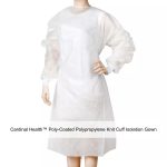 Cardinal Health™ Poly-Coated Polypropylene Knit Cuff Isolation Gown, White, Universal