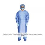 Cardinal Health™ Poly-Coated SMS Knit Cuff Chemotherapy Isolation Gown, Blue, Universal
