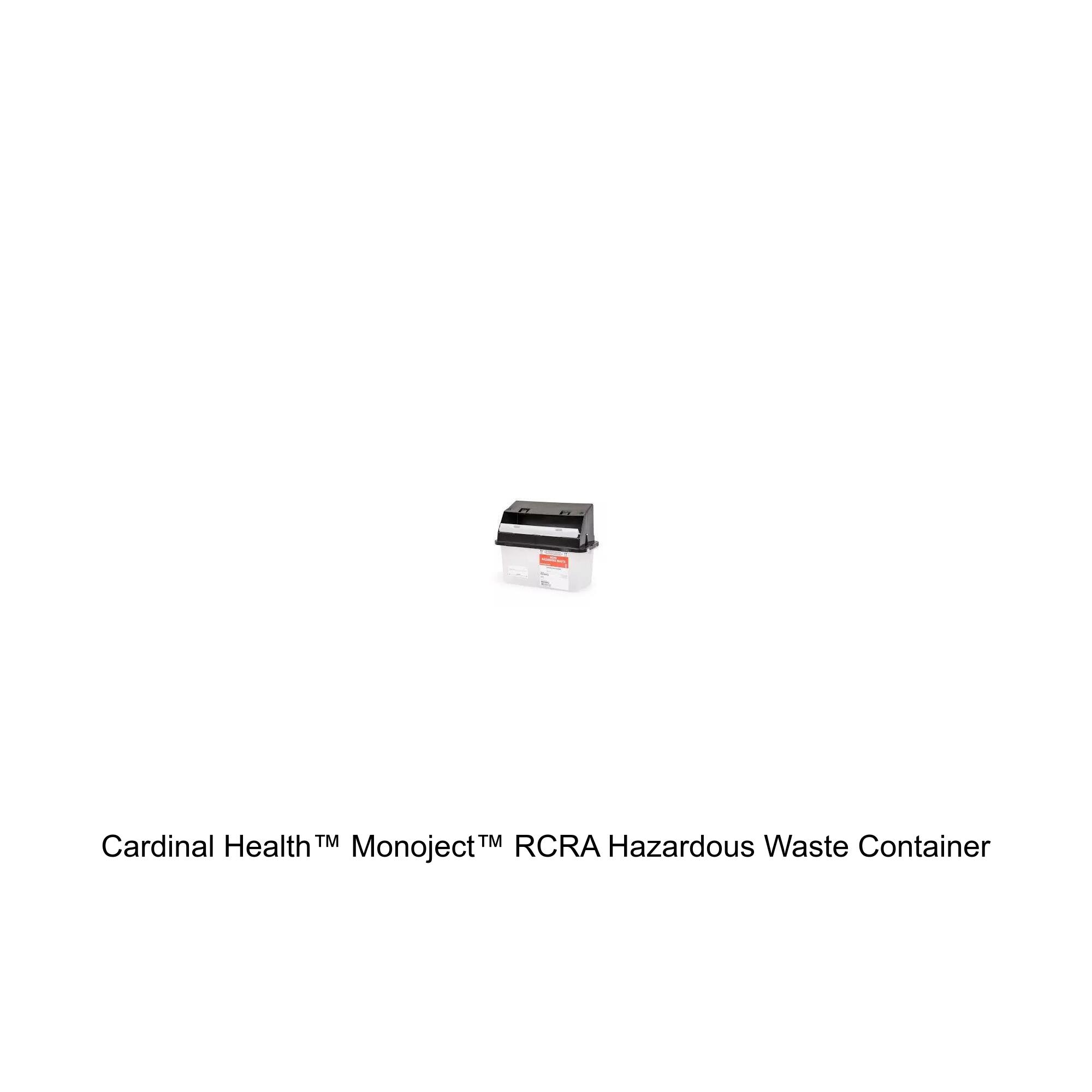 Cardinal Health™ Monoject™ RCRA Hazardous Waste Container, Counterbalance Lid, Black, 5 Quart