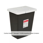 Cardinal Health™ Monoject™ RCRA Hazardous Waste Container, Hinged Lid, Black, 8GAL
