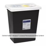 Cardinal Health™ Monoject™ Universal Pharmaceutical Waste Container, Slide Lid, Black, 8 Gallon