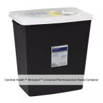 Cardinal Health™ Monoject™ Universal Pharmaceutical Waste Container, Slide Lid, Black, 12 Gallon