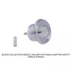 BLOOD COLLECTION NEEDLE HOLDER WITH MALE ADAPTER SAFETY SHIELD STERILE
