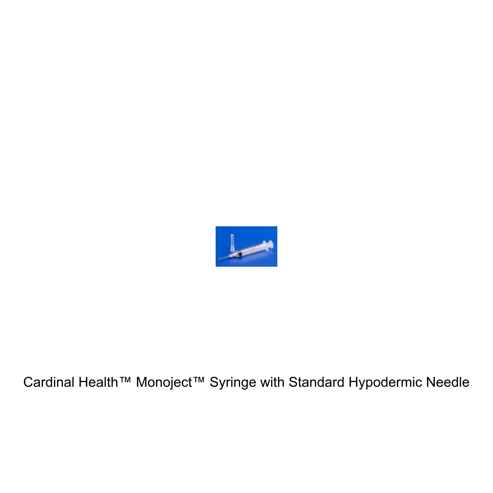 Cardinal Health™ Monoject™ Syringe with Standard Hypodermic Needle, Rigid Pack, 12ML, 21GA x 1.5IN