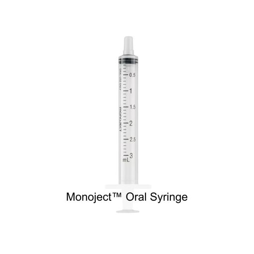Monoject™ Oral Syringe, 3ML, 0.1ML Graduation, Clear