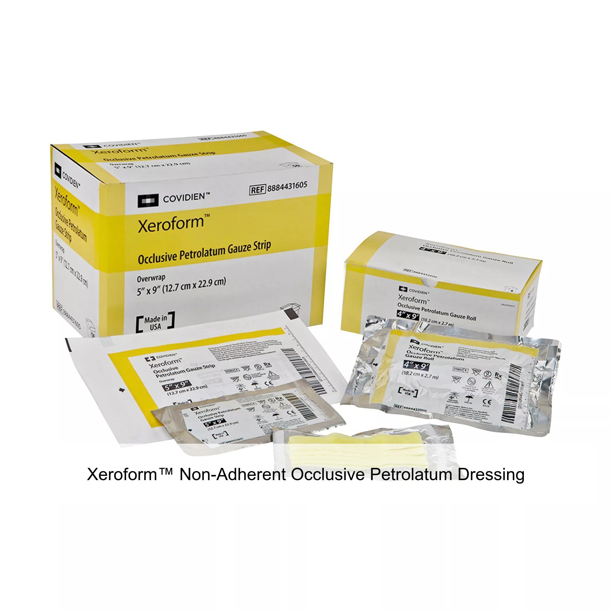 Xeroform™ Non-Adherent Occlusive Petrolatum Dressing, Roll Peelable Foil Pack, 4IN x 3YD