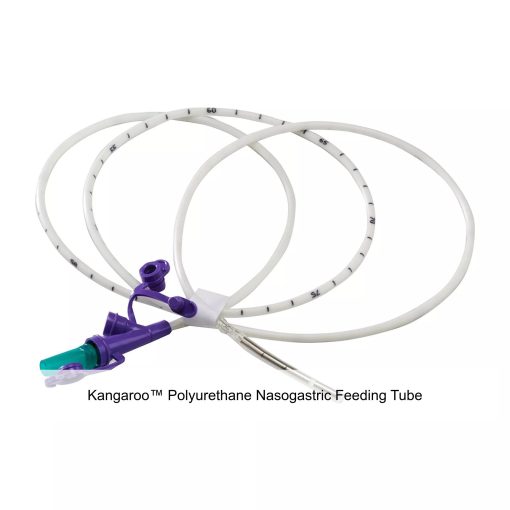 Kangaroo™ Polyurethane Nasogastric Feeding Tube, Radiopaque Line, Rigid Port Stylet, 5G Weighted Tip, 10FR, 55IN, 10EA/CS
