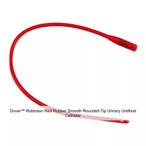 Dover™ Robinson Red Rubber Smooth Rounded Tip Urinary Urethral Catheter, 14FR