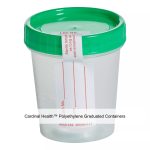 Cardinal Health™ Polyethylene Graduated Containers, Bulk, Sterile, Green Cap, 4OZ