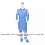 Cardinal Health™ AAMI Level 4 Sterile Poly-Reinforced SMS Surgical Gown with Set-In Sleeve, Blue, Large