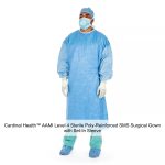 Cardinal Health™ AAMI Level 4 Sterile Poly-Reinforced SMS Surgical Gown with Set-In Sleeve, Blue, X-Large