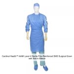 Cardinal Health™ AAMI Level 4 Sterile Poly-Reinforced SMS Surgical Gown with Set-In Sleeve, Blue, 2X-Large